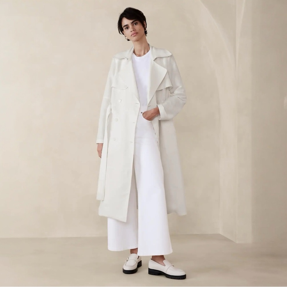 NWT Banana Republic LINEN-BLEND TRENCH COAT